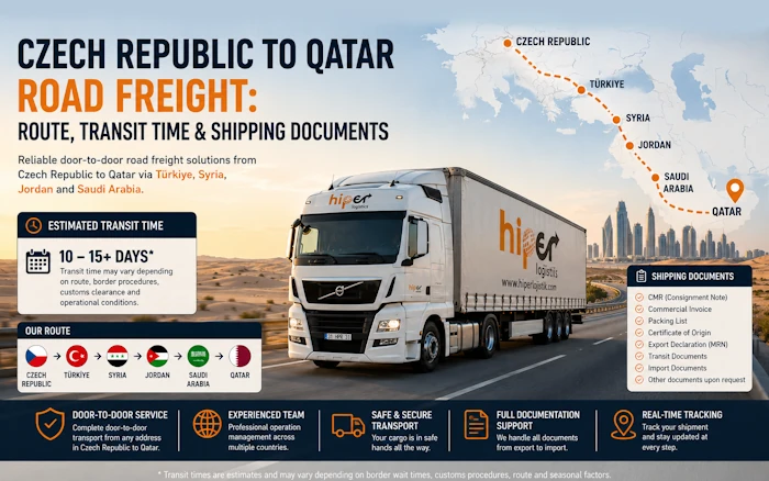 Czech Republic to Qatar Road Freight