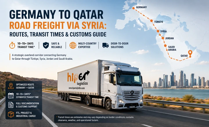 Germany to Qatar Road Freight via Syria: Routes, Transit Times, Documents & Customs Guide